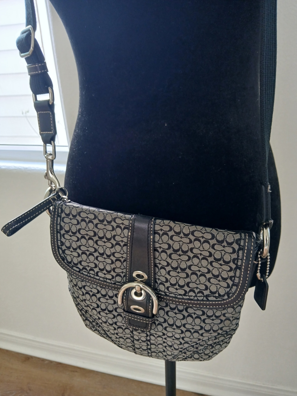 Vintage Coach Soho Signature Flap Crossbody Bag